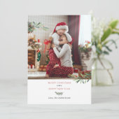 Moderne Kerstfoto Elegant Feestdagenkaart (Staand voorkant)