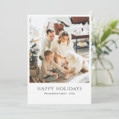 Moderne Kerstfoto Elegant Feestdagenkaart (Staand voorkant)