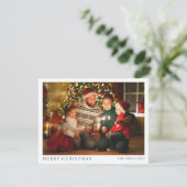 Moderne Kerstfoto Familieportret Feestdagenkaart (Staand voorkant)