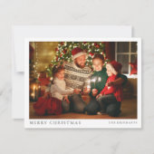 Moderne Kerstfoto Familieportret Feestdagenkaart (Voorkant)