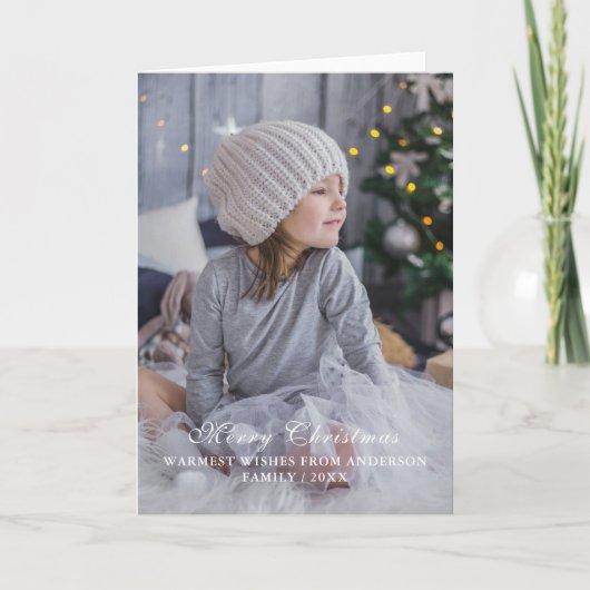 Moderne  kerstfoto feestdagen kaart (Voorkant)
