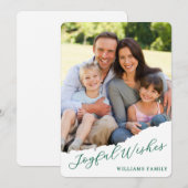 Moderne kerstfoto feestdagenkaart (Voorkant / Achterkant)