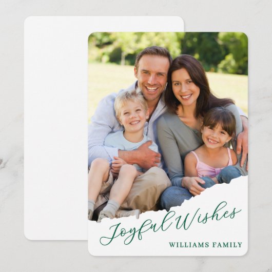 Moderne kerstfoto feestdagenkaart (Voorkant / Achterkant)