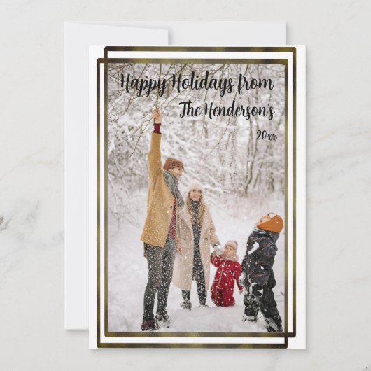Moderne kerstfoto feestdagenkaart (Voorkant)
