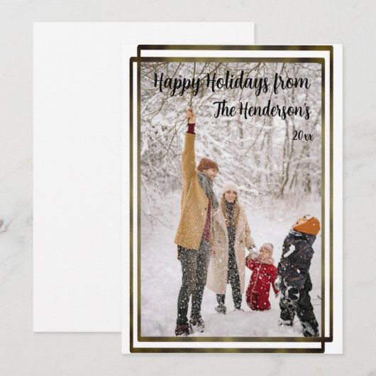 Moderne kerstfoto feestdagenkaart (Voorkant / Achterkant)