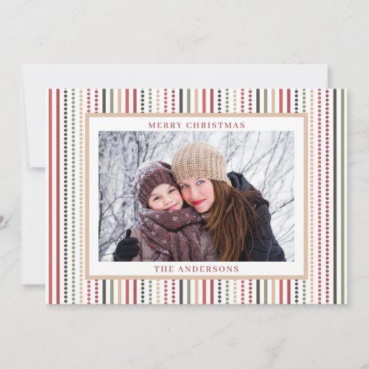 Moderne kerstfoto feestdagenkaart (Voorkant)