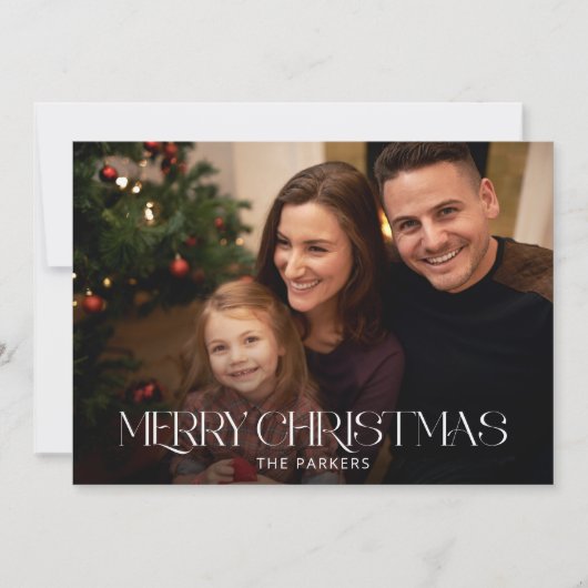 Moderne kerstfoto feestdagenkaart (Voorkant)