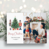 Moderne kerstfoto feestdagenkaart