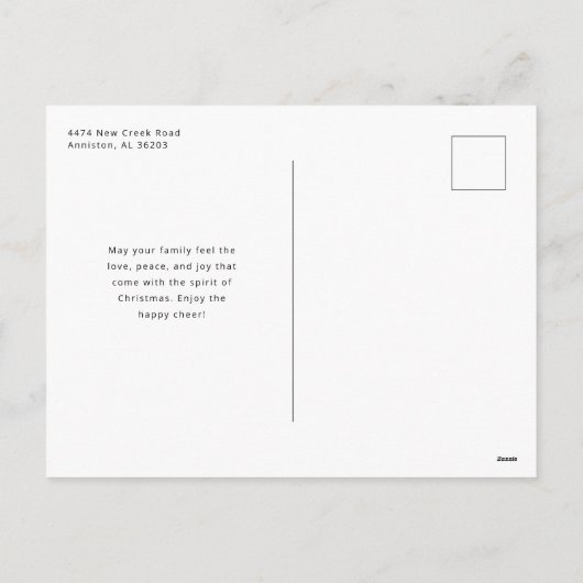 Moderne kerstfoto feestdagenkaart (Achterkant)