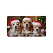 Moderne kerstfoto gepersonaliseerd retouradres etiket (Voorkant)