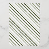 Moderne kerstfoto groen goud folie feestdagenkaart (Achterkant)