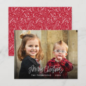 Moderne kerstfoto-handschrift voor Merry Feestdagenkaart (Voorkant / Achterkant)