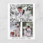 Moderne kerstfoto in penseel briefkaart (Voorkant)