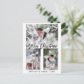 Moderne kerstfoto in penseel briefkaart (Staand voorkant)