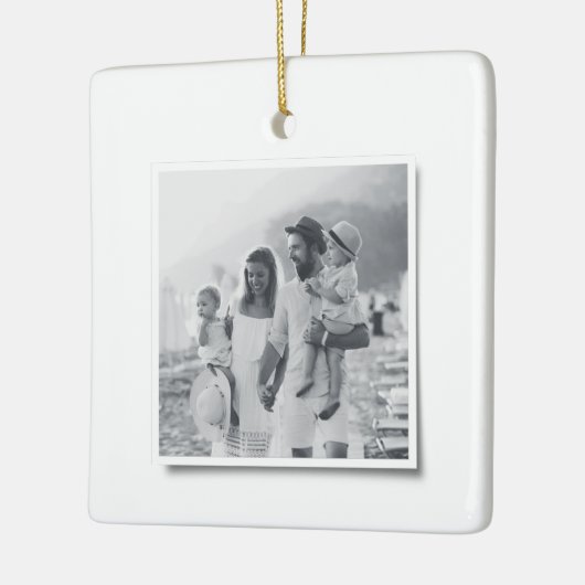 Moderne  kerstfoto keramisch ornament (Links)