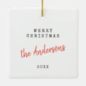 Moderne  kerstfoto keramisch ornament (Achterkant)