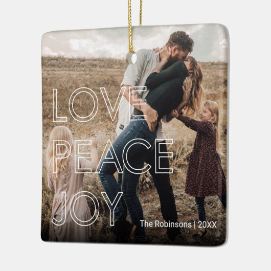 Moderne kerstfoto keramisch ornament (Links)