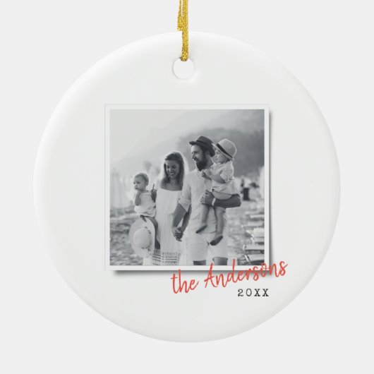 Moderne  kerstfoto keramisch ornament (Achterkant)