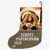 Moderne kerstfoto kleine kerstsok (Achterkant)