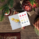 Moderne kerstfoto | Kleurrijke Prettige feestdagen Briefkaart<br><div class="desc">Moderne kerstfoto | Kleurrijke Prettige feestdagen</div>