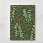 Moderne kerstfoto met bessen takken vreugde feestdagenkaart (Achterkant)