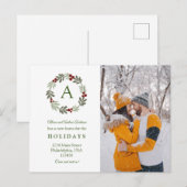 Moderne kerstfoto met elegant aankondigingskaart (Voorkant / Achterkant)