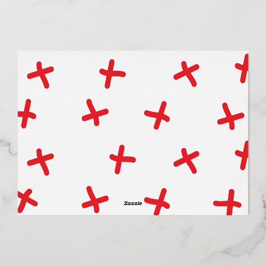 Moderne kerstfoto met handschrift folie feestdagenkaart (Achterkant)