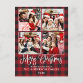 Moderne kerstfoto met kalligrafie 4 briefkaart (Voorkant)