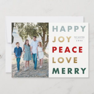 Moderne Kerstfoto met Vet Lettertype Feestdagenkaart