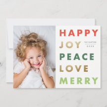 Moderne Kerstfoto met Vet Lettertype