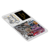 Moderne kerstfoto met zwarte & gouden kerst magneet (Rechterzijde)