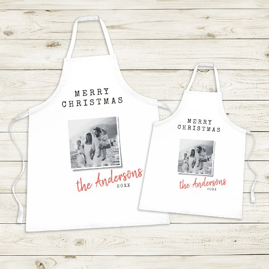 Moderne kerstfoto schort