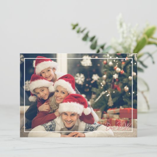 Moderne kerstfoto Seizoengroeten briefkaart (Staand voorkant)