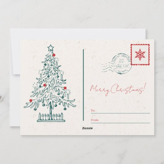 Moderne kerstfoto Seizoengroeten briefkaart (Achterkant)