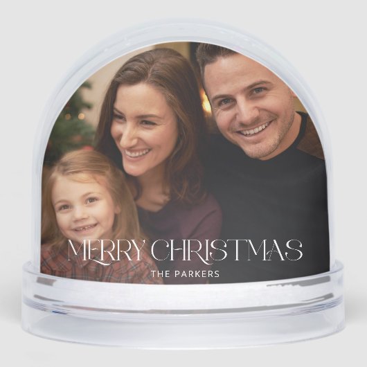 Moderne kerstfoto sneeuwbol (Voorkant)