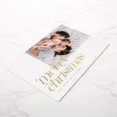 Moderne kerstfoto stijlvol folie feestdagenkaart (Gedraaid)