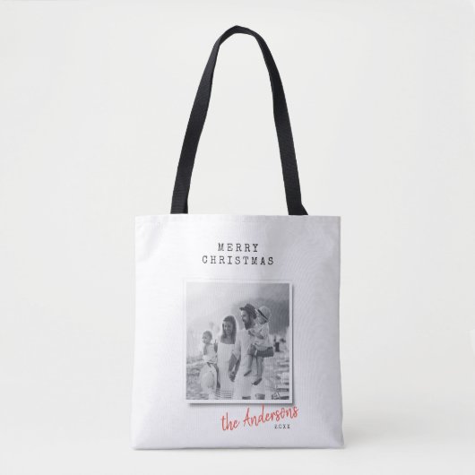 Moderne  kerstfoto tote bag (Voorkant)