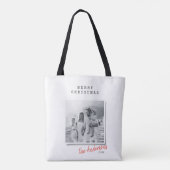 Moderne  kerstfoto tote bag (Achterkant)