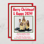 Moderne kerstfoto vakantiegroet feestdagenkaart (Voorkant / Achterkant)