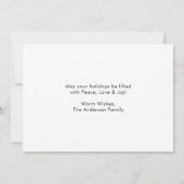 Moderne kerstfoto van Calligrafie-inkt Feestdagenkaart (Achterkant)