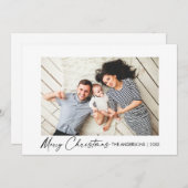 Moderne kerstfoto van Calligrafie-inkt Feestdagenkaart (Voorkant / Achterkant)