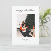 Moderne kerstfoto van Editorial Style Feestdagenkaart (Staand voorkant)