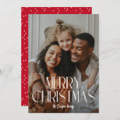 Moderne kerstfoto van Merry Feestdagenkaart (Voorkant / Achterkant)