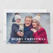 Moderne kerstfoto van Merry Feestdagenkaart (Voorkant)