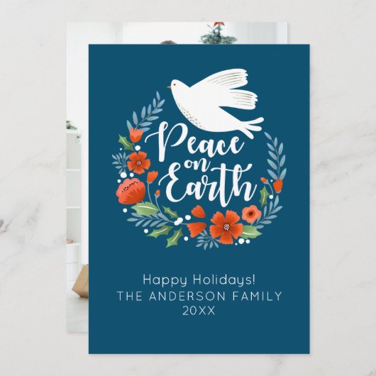 Moderne kerstfoto van Merry Feestdagenkaart (Voorkant / Achterkant)