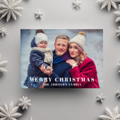 Moderne kerstfoto van Merry Feestdagenkaart