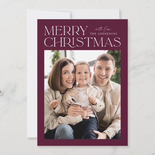 Moderne kerstfoto van Merry Feestdagenkaart (Voorkant)