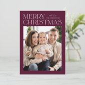 Moderne kerstfoto van Merry Feestdagenkaart (Staand voorkant)