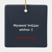 Moderne kerstfoto van Merry Keramisch Ornament (Achterkant)