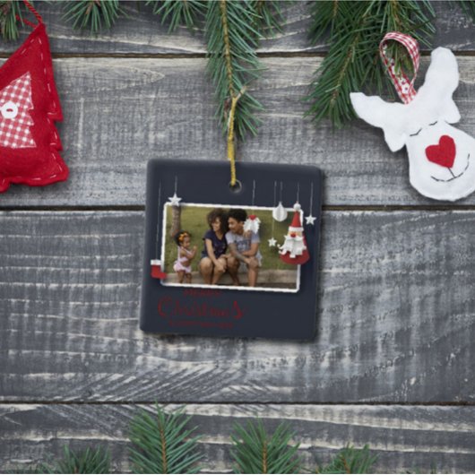 Moderne kerstfoto van Merry Keramisch Ornament